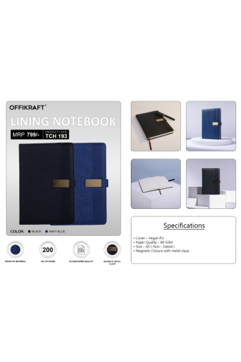 Offikraft Lining Notebook - Black
